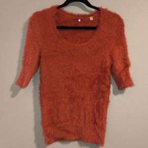 Anthropologie faux fur Fitted Tee